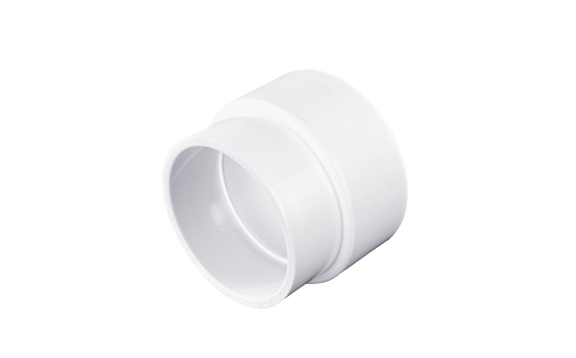 NDS 3P12, 3" x 4" White DWV/SCH40 Hub x S&D Hub PVC Increaser/Reducer Adapter