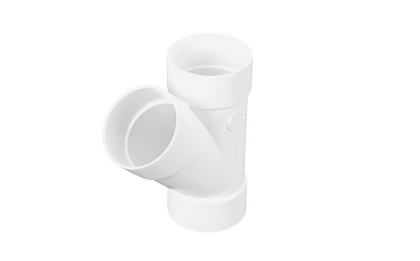 NDS 3" White Hub x Hub x Hub PVC S&D 45 Degree Wye
