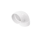 NDS 4" White Hub x Hub PVC S&D 90 Degree Long-Turn Elbow
