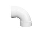 NDS 4" White Hub x Hub PVC S&D 90 Degree Long-Turn Elbow