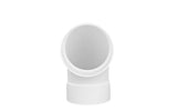 NDS 4" White Hub x Hub PVC S&D 90 Degree Long-Turn Elbow