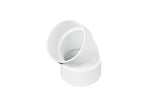 NDS 3" White Hub x Hub PVC S&D 45 Degree Elbow