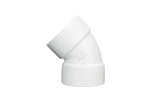 NDS 3" White Hub x Hub PVC S&D 45 Degree Elbow
