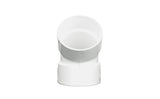 NDS 3" White Hub x Hub PVC S&D 45 Degree Elbow