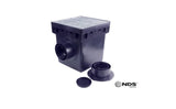 NDS 900MTLKIT, 9" Black Square Catch Basin Drain Kit with Galvanized Steel Grate