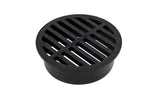 NDS 11, 4" Black Plastic Round Grate, Connects to 4" Drain Pipes and Fittings