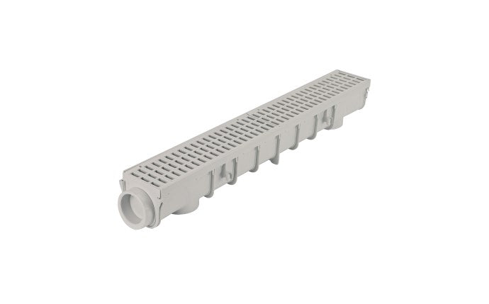 NDS 864, 5" x 5.5" x 39-3/8" Light Gray Plastic Pro Series Deep Profile Channel Drain Kit