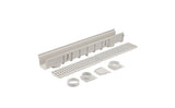 NDS 864, 5" x 5.5" x 39-3/8" Light Gray Plastic Pro Series Deep Profile Channel Drain Kit