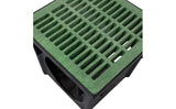 NDS 2412, 24" Green Plastic Square Catch Basin Drain Grate
