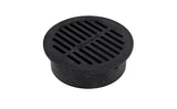 NDS 6" Black Plastic Round Grate, Connects To 6" Spee-D Basin, Pipes, And Fittings