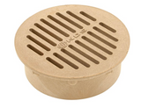 NDS 6" Sand Plastic Round Grate, Connects To 6" Spee-D Basin, Pipes, And Fittings