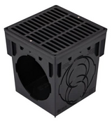 NDS 9" Black Plastic Square Catch Basin Drain Grate