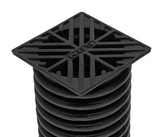 NDS 4" Black Plastic Square Grate, Connects To 3" Drain Pipes And Fittings