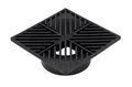 NDS 6" Black Plastic Square Grate, Connects To 3" And 4" Drain Pipes And Fittings