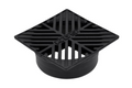NDS 5" Black Plastic Square Grate, Connects To 4" Drain Pipes And Fittings