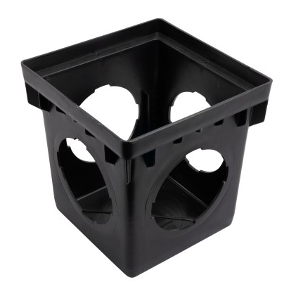 NDS 12" Black Square Catch Basin Drain With 4 Openings