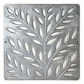 NDS 1218CI, 12" Cast Iron Decorative Botanical Design Square Catch Basin Drain Grate