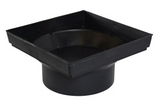 NDS 1221, 12" Black Square Low-Profile Adapter Drain, Connects to 8" Sewer and Drain Pipe