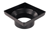 NDS 1221, 12" Black Square Low-Profile Adapter Drain, Connects to 8" Sewer and Drain Pipe
