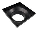 NDS 1221, 12" Black Square Low-Profile Adapter Drain, Connects to 8" Sewer and Drain Pipe