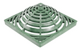 NDS 1280, 12" Green Plastic Square Atrium Catch Basin Drain Grate