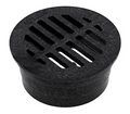 NDS 3" Black Plastic Round Grate, Connects To 3" Drain Pipes And Fittings