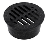 NDS 3" Black Plastic Round Grate, Connects To 3" Drain Pipes And Fittings