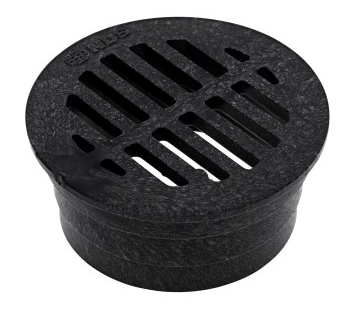 NDS 3" Black Plastic Round Grate, Connects To 3" Drain Pipes And Fittings