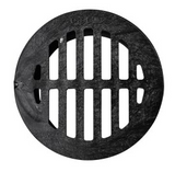 NDS 3" Black Plastic Round Grate, Connects To 3" Drain Pipes And Fittings