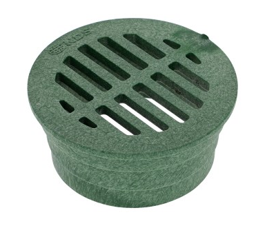 NDS 16, 3" Green Plastic Round Grate, Connects To 3" Drain Pipes And Fittings