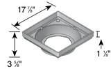 NDS 1830, 18" Black Square Low-Profile Adapter Drain, Connects To 3" To 8" Drain Pipes