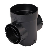 NDS 201, Spee-D 6" Black Round Catch Basin Drain, 2 Outlets