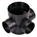 NDS 300, Spee-D 6" Black Round Catch Basin Drain, 3 Outlets