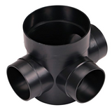 NDS 300, Spee-D 6" Black Round Catch Basin Drain, 3 Outlets