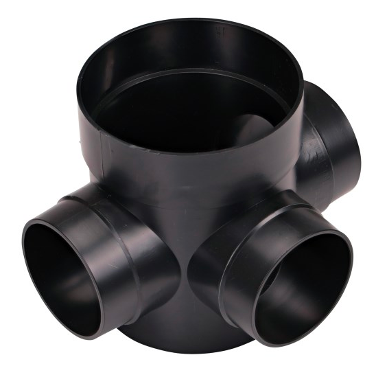 NDS 300, Spee-D 6" Black Round Catch Basin Drain, 3 Outlets