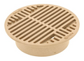 NDS 8" Sand Plastic Round Grate For 6" Spee-D Basin, 6" Drain Pipes And Fittings
