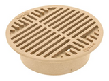 NDS 8" Sand Plastic Round Grate For 6" Spee-D Basin, 6" Drain Pipes And Fittings