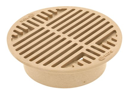 NDS 8" Sand Plastic Round Grate For 6" Spee-D Basin, 6" Drain Pipes And Fittings