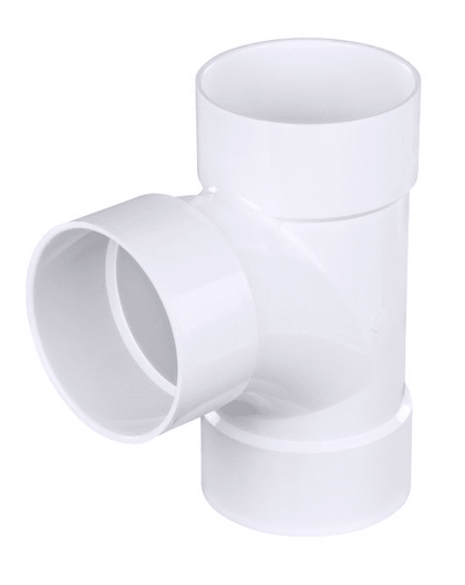 NDS 3P09, 3" White Hub x Hub x Hub PVC S&D Sanitary Tee