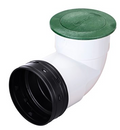 NDS 624, Green Plastic Spring Loaded Pop-Up Drainage Emitter With Elbow For 6" Pipes