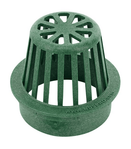 NDS 4" Green Plastic Atrium Grate, Connects to 4" Drain Pipes and Fittings