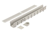 NDS 764, 3" x 2-1/16" x 39-3/8" Light Gray Pro Series Channel Drain Kit