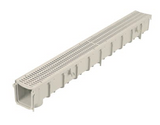 NDS 764, 3" x 2-1/16" x 39-3/8" Light Gray Pro Series Channel Drain Kit