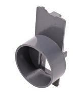 NDS Gray Plastic Micro Channel Drain End Outlet, Connects To 1.25" X 1.5" Pipes