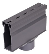 NDS 8503, 1.25" X 7" Gray Plastic Micro Channel Drain With Bottom Outlet