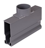 NDS 8503, 1.25" X 7" Gray Plastic Micro Channel Drain With Bottom Outlet