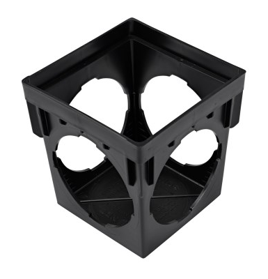 NDS 9" Black Square Catch Basin Drain With 4 Openings