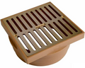 NDS 921B, 6" Square Satin Brass Grate