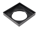 NDS 9" Black Square Low-Profile Adapter Drain, Connects to 3" to 8" Drain Pipes