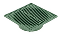 NDS 950, 9" Green Plastic Square Grate, Connects To 6" Spee-D Basin, Pipes, And Fittings